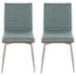 Lumisource Mason Contemporary Dining/accent Chair with Swivel in Stainless Steel, Walnut Wood, and Green Fabric - Set of 2, , large