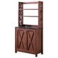 Furniture of America Plummer Kitchen Cabinet in Vintage Walnut, , large
