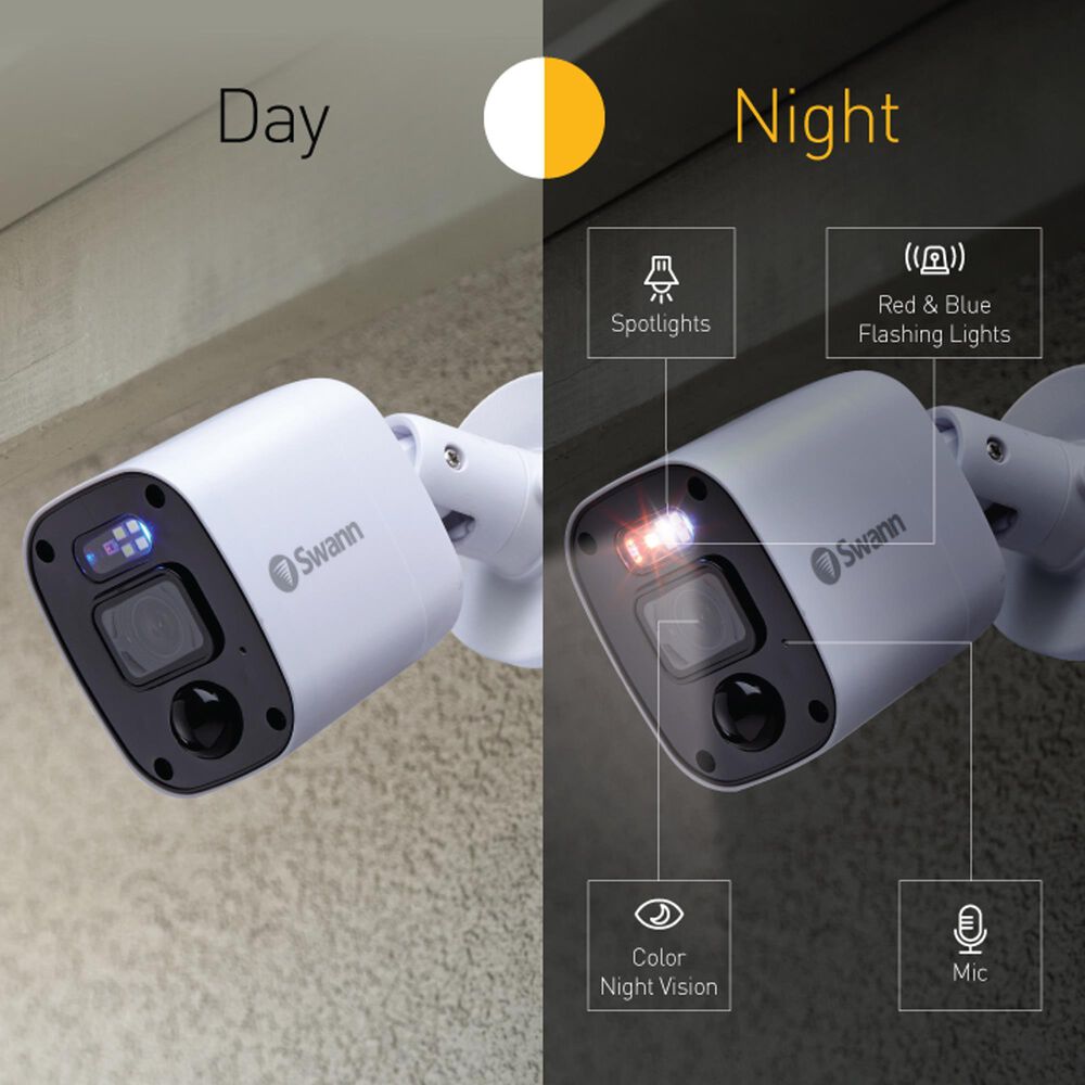 Swann Enforcer 4 Camera 8 Channel 1080p Full HD DVR Audio/Video Security System in White, , large