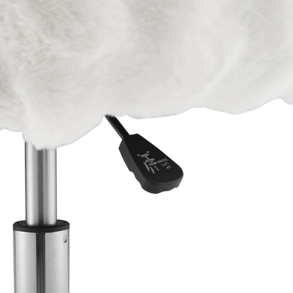 Linon Home Decor Fiona Office Chair with White Cloud Bubble Cushion in Silver, , large
