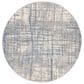 Nourison Rush 4" Round Ivory and Blue Area Rug, , large