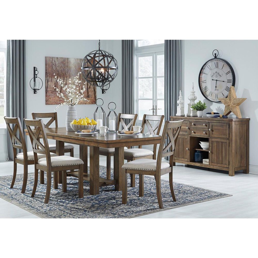 Signature Design by Ashley Moriville Dining Upholstered Side Chair in Beige (Set of 2), , large