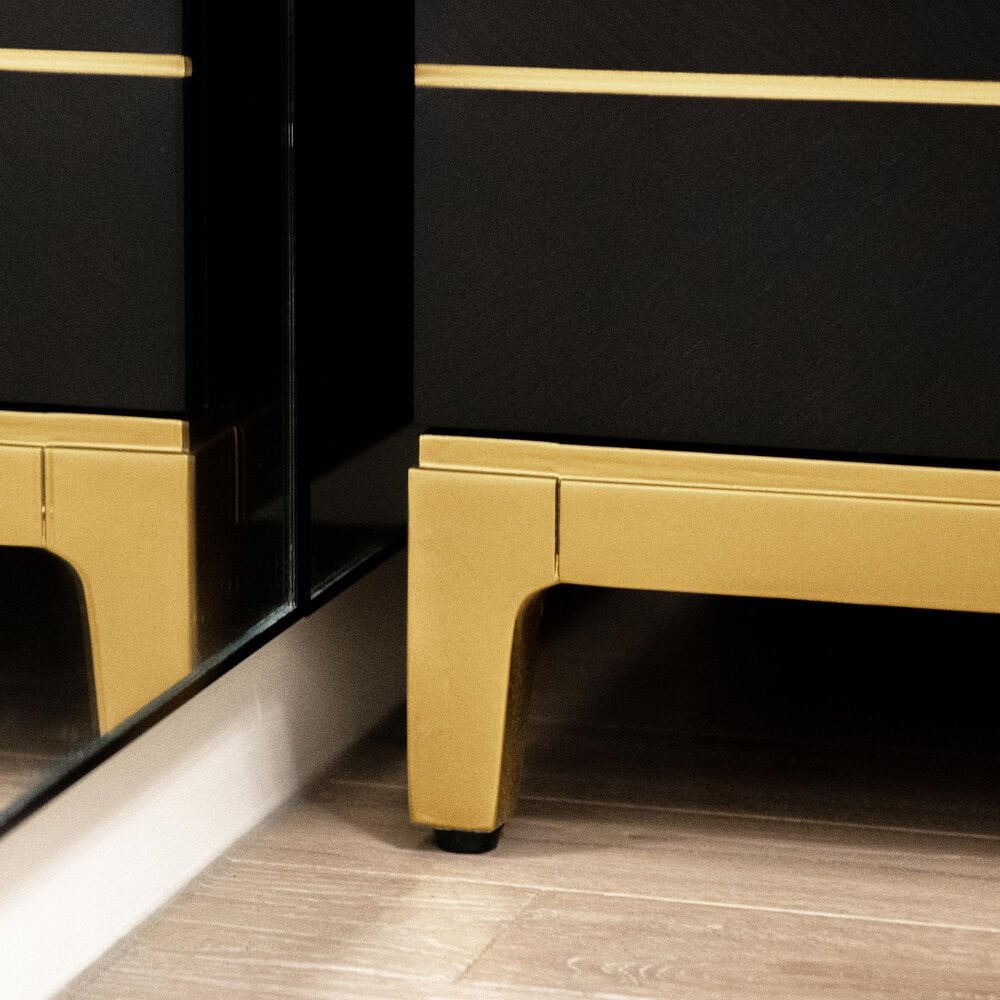 Jennifer Taylor Home Kingsly Side Table in Deep Espresso Black and Gold, , large