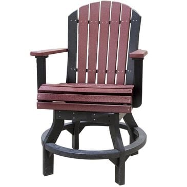 Amish Orchard Poly Adirondack Swivel Chair in Cherrywood and Black, , large
