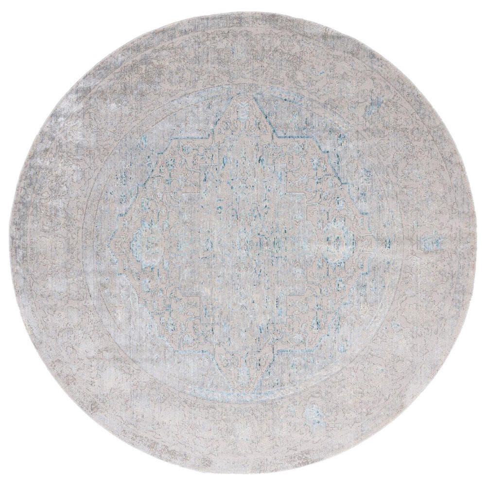Safavieh Dream DRM401H 6"7" Round Grey and Blue Area Rug, , large