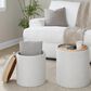 Lumisource Tray 2-Piece Nesting Ottoman Set in Cream, , large