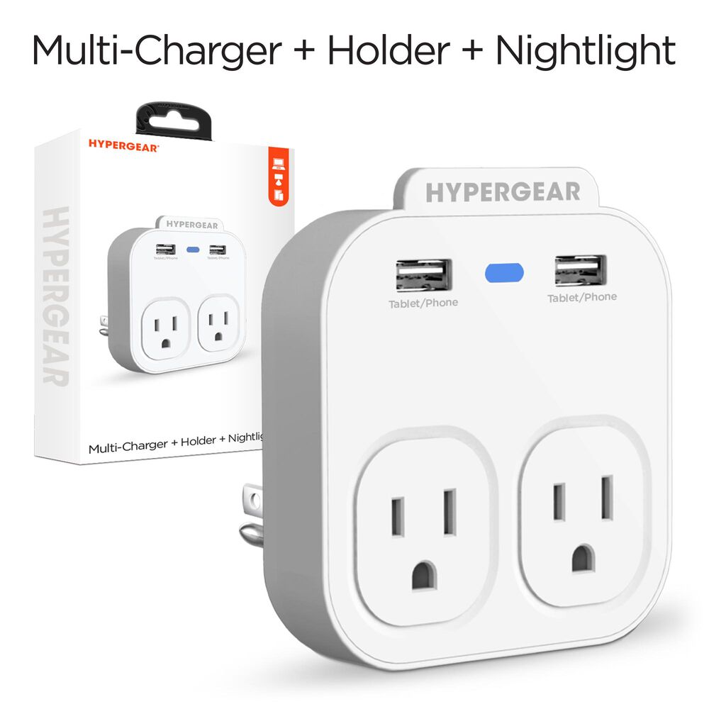 Hypercel Multi Outlet with Dual USB Adapter in White, , large