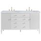 James Martin Vanities Myrrin 60" Double Vanity in Bright White with 3 cm Carrara White Marble Top, , large