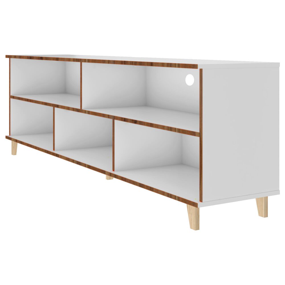 Dayton Warren 70.87&quot; TV Stand in White and Oak, , large