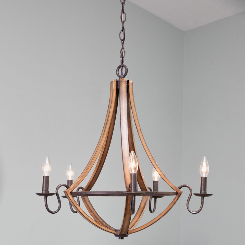 Quoizel Shire 5-Light Chandelier in Rustic Black, , large