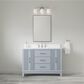 37B Fenwick 48" Single Bathroom Vanity in Soft Blue with Glossy White Composite Stone Top and Backsplash, , large