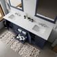 Lexora Home Dukes 80" Double Bathroom Vanity in Navy Blue with 2 cm White Quartz Top and Rectangular Sinks, , large