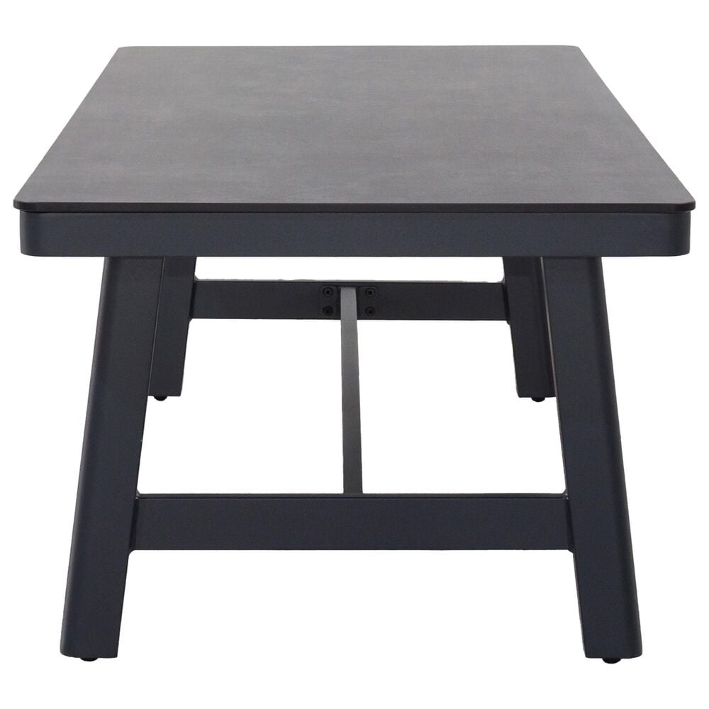 GatherCraft Cyrus Patio Rectangular Coffee Table in Black, , large