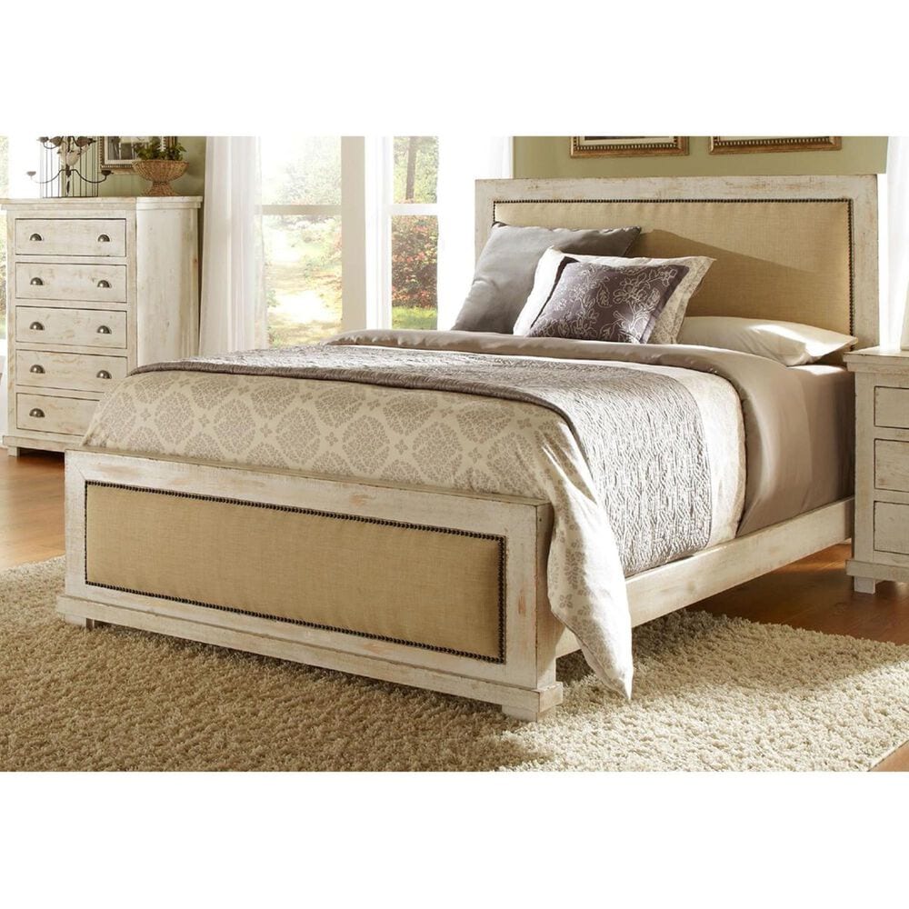 Tiddal Home Willow Queen Upholstered Bed in Distressed White, , large