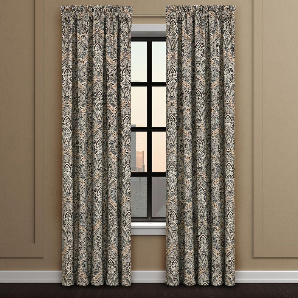 J. Queen New York Maren 100&quot; x 84&quot; Window Panel Pair in Antique Gold, Beige and Chocolate, , large