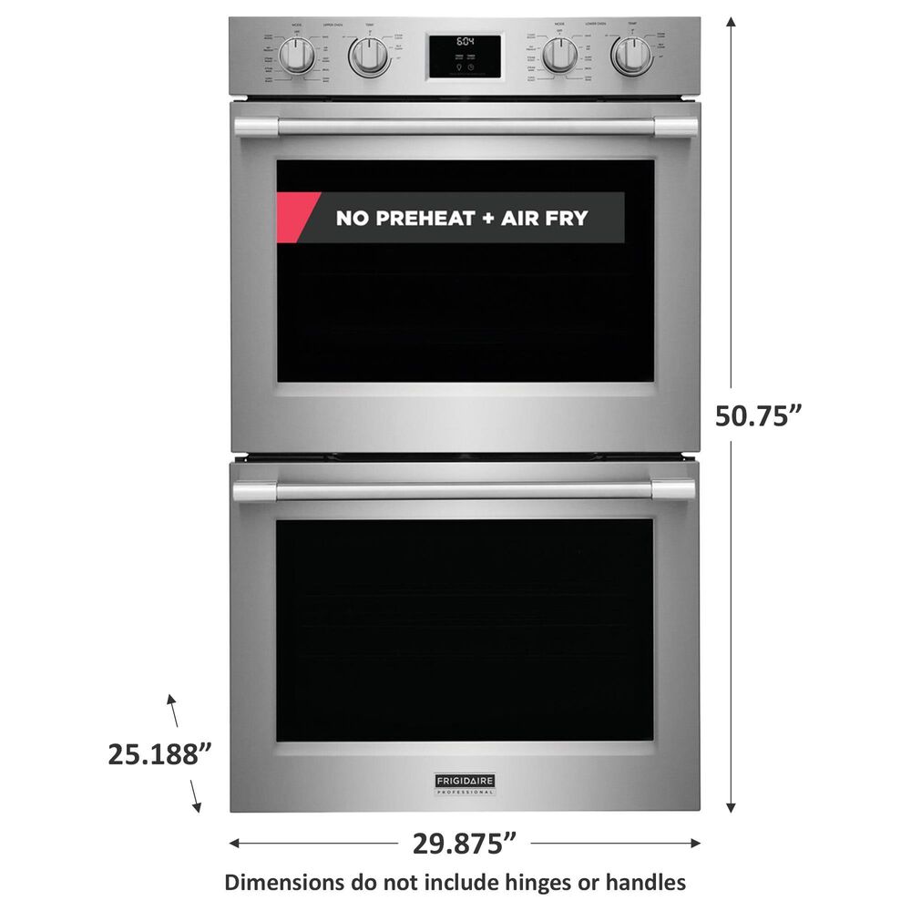 Frigidaire Professional 30&quot; Double Wall Oven with No Preheat + Air Fry in Stainless Steel, , large