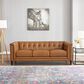 Hydeline Arvo Stationary Leather Sofa in Cognac Brown, , large