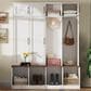 HOMLUX 4-Hook Hall Tree with 8-Door in White and Walnut, , large