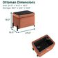 Lifestyle Solutions Kona Small Storage Ottoman in Rust, , large