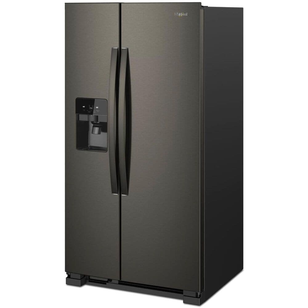 Whirlpool 24.6 Cu. Ft. 36&quot; Wide Side-by-Side Refrigerator in Black Stainless, , large