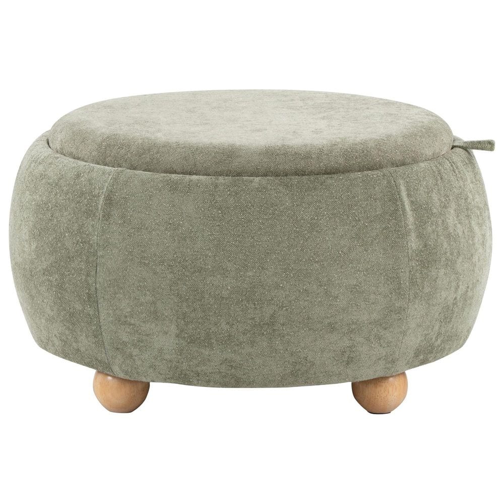 Lumisource Tray Storage Pouf with Leg in Green, , large