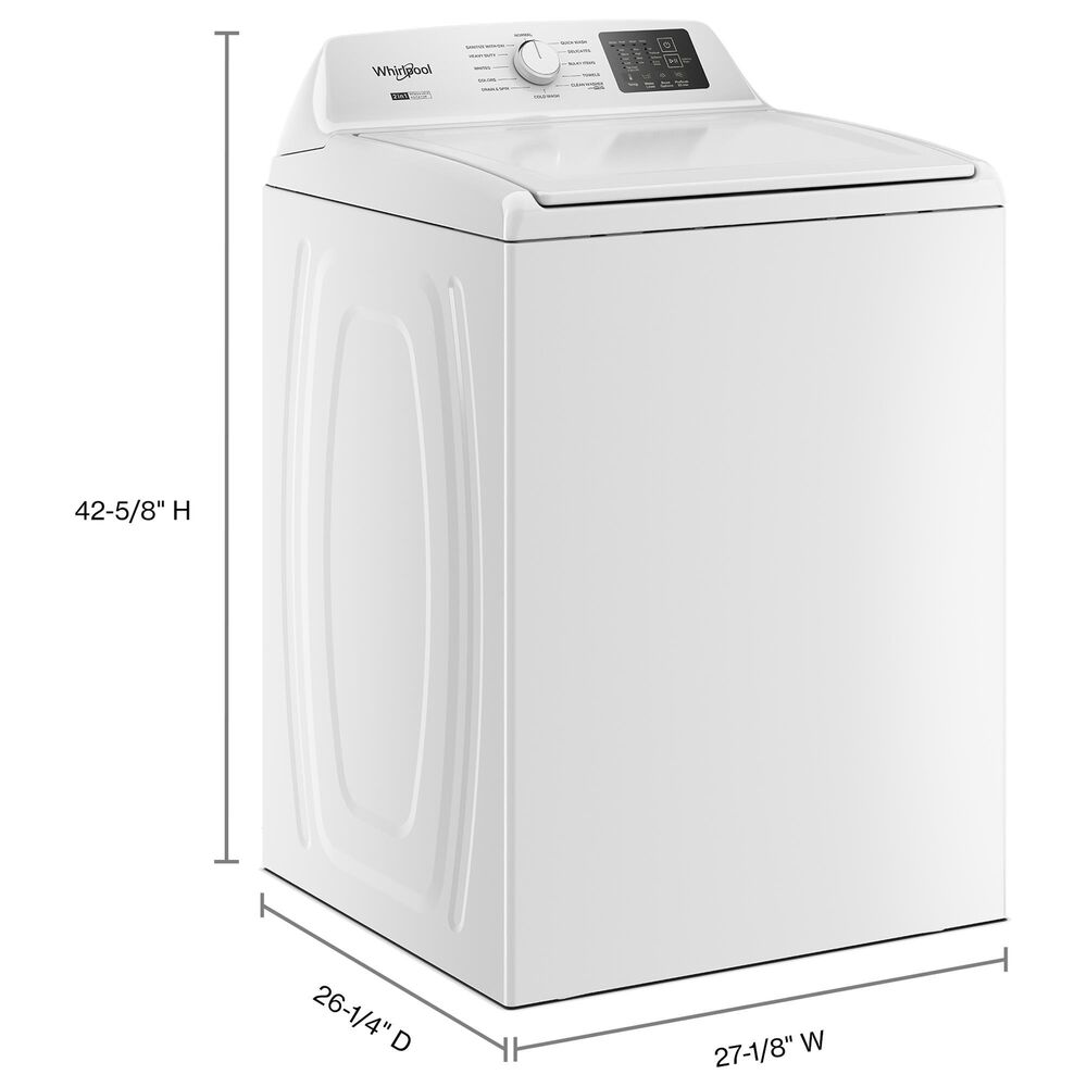 WHIRLPOOL 4.3 Cu. Ft. Top Load Agitator Washer and 7.0 Cu. Ft. Gas Front Load Dryer Laundry Pair in White, , large