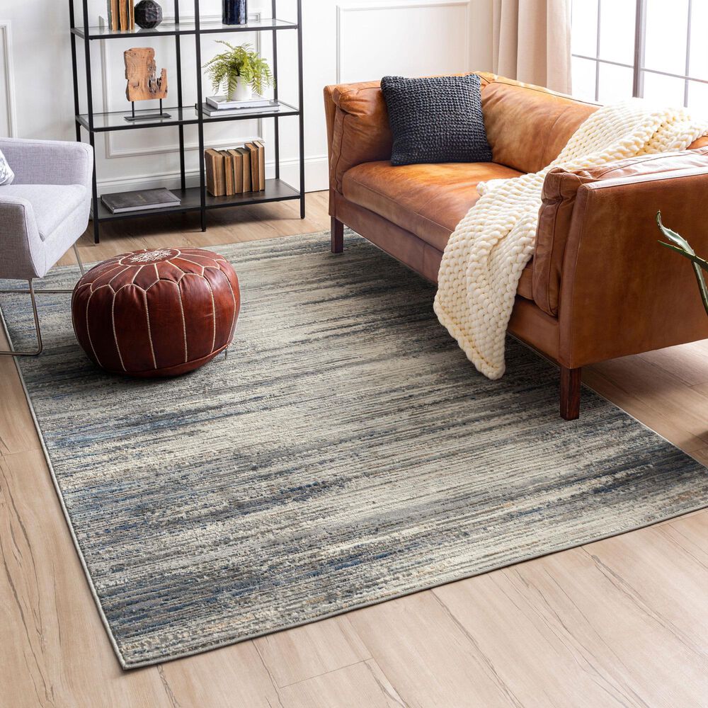 Karastan Cleo Bell Place 5&#39;3&quot; x 8&#39; Light Grey Area Rug, , large