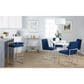 Lumisource Fuji Side Chair with Blue Cushion in Brushed Stainless Steel (Set of 2), , large