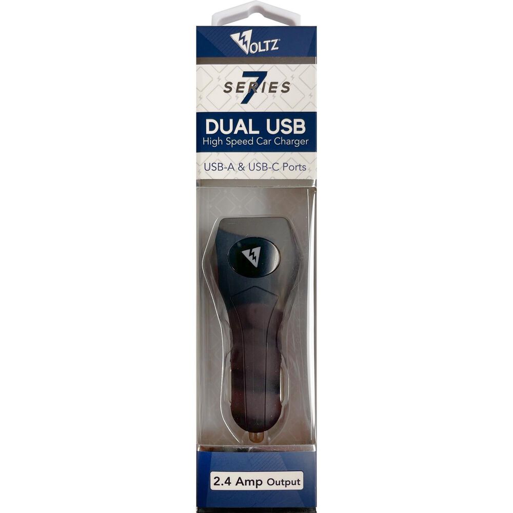 Voltz 18W Dual Car Charger in Black, , large