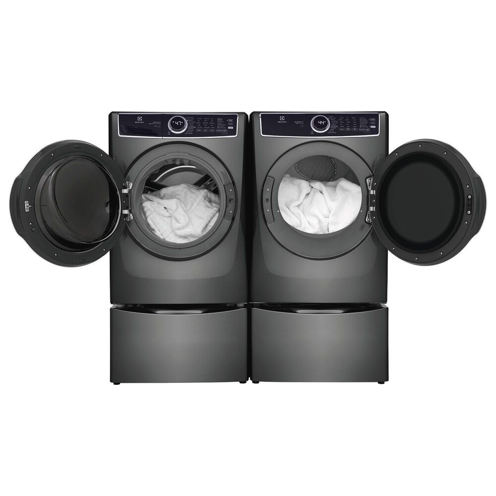 Electrolux 4.5 Cu. Ft. SmartBoost Front Load Washer and 8.0 Cu. Ft. Electric Dryer Laundry Pair with Pedestal in Titanium, , large