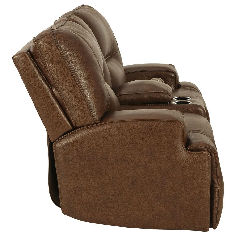 Ashley Francesca Power Reclining Loveseat with Console in Auburn, , large