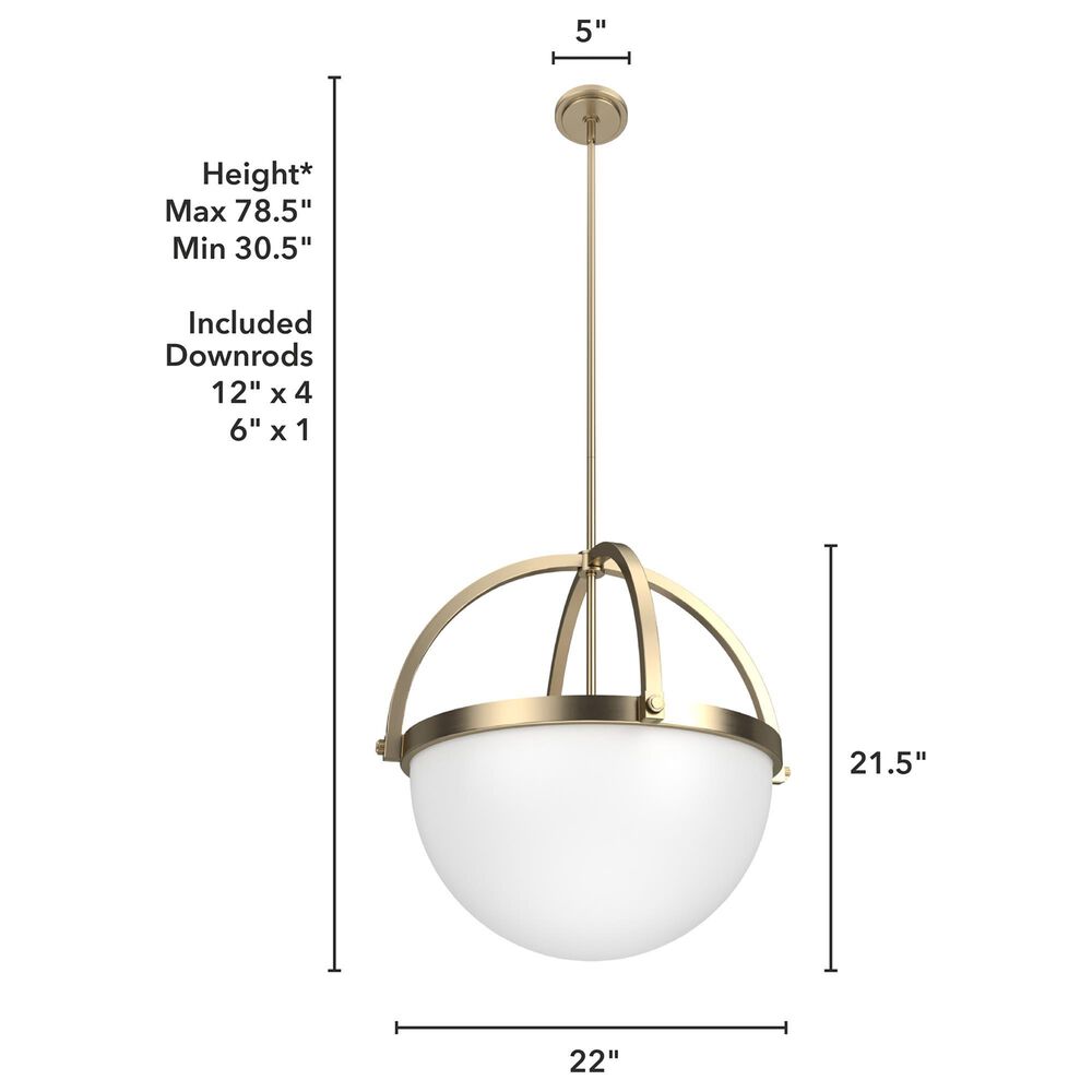 Hunter Wedgefield 4-Light Pendant in Alturas Gold, , large
