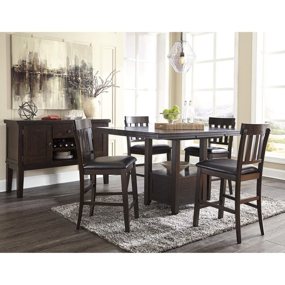 Ashley Haddigan 7-Piece Counter Height Dining Set in Dark Brown, , large