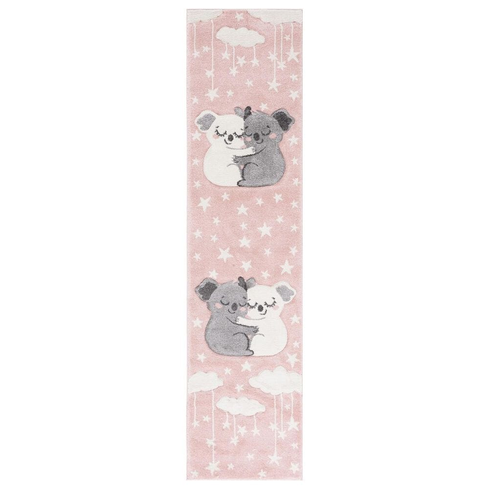Safavieh Carousel 2" x 8" Pink and White Kids Runner, , large