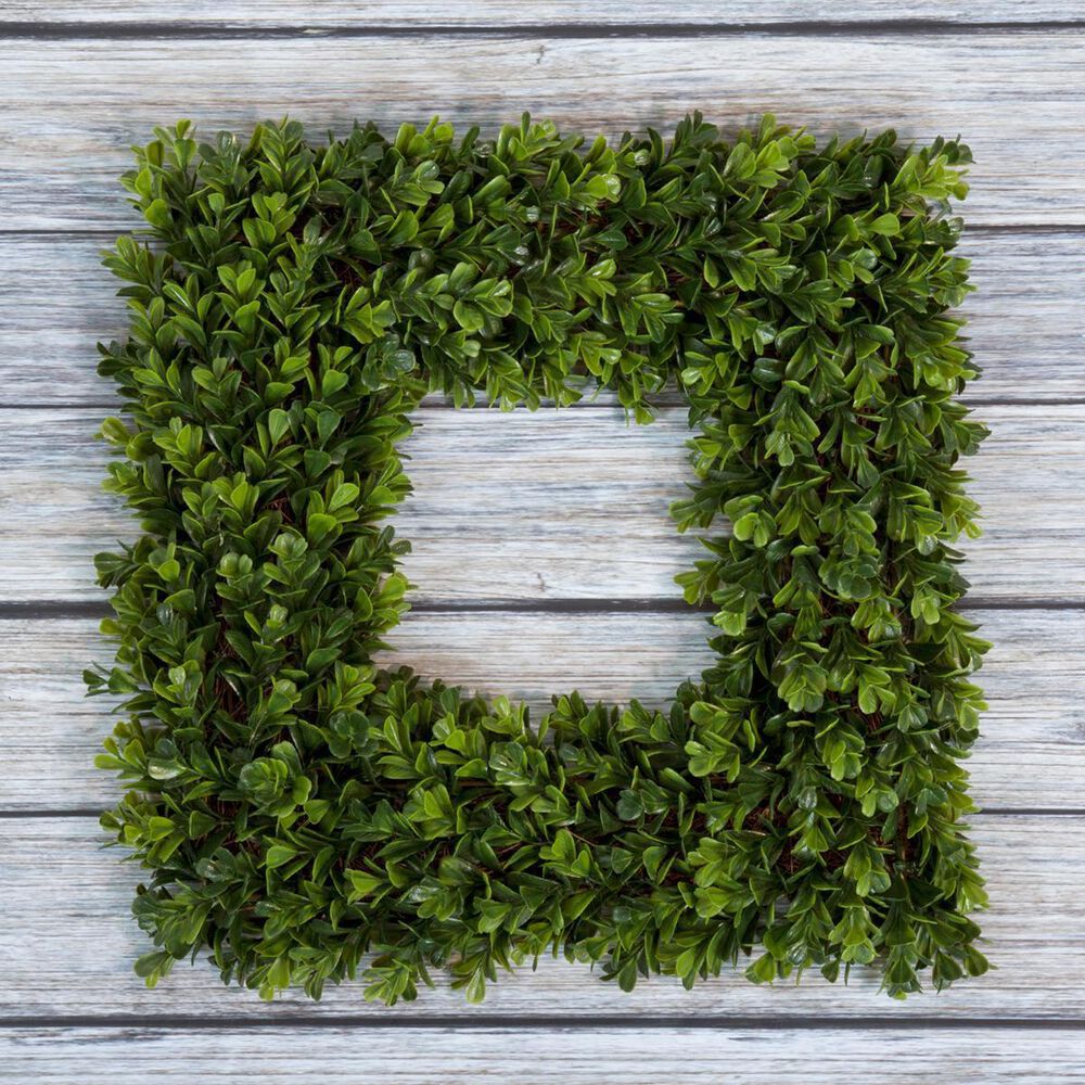 Timberlake 16.5&quot; Square Boxwood Wreath in Green, , large