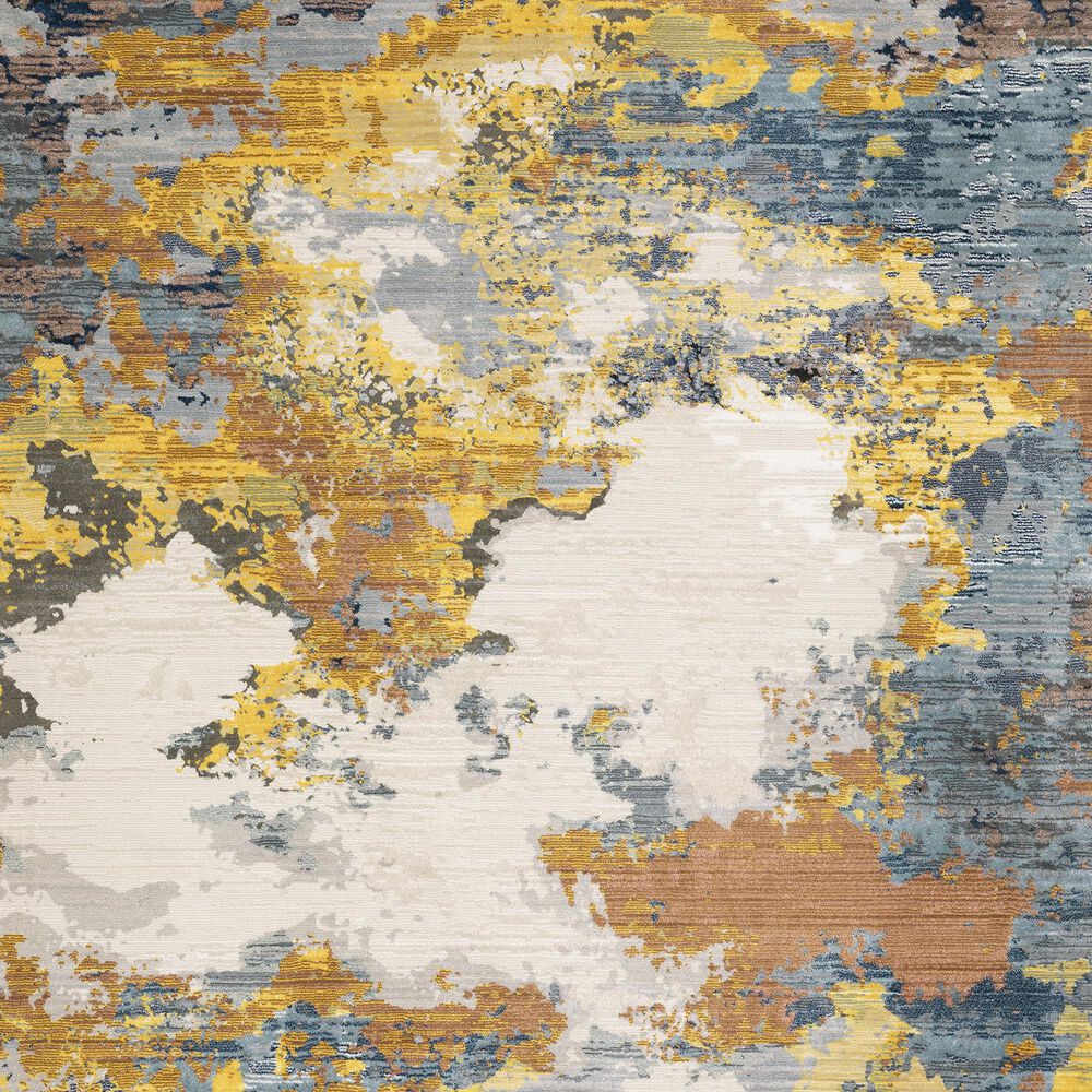 Oriental Weavers Caravan Clouds Prevail 3&#39;3&quot; x 5&#39; Yellow and Blue Area Rug, , large