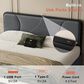 HOMLUX King Upholstered Platform Bed Frame in Gray, , large