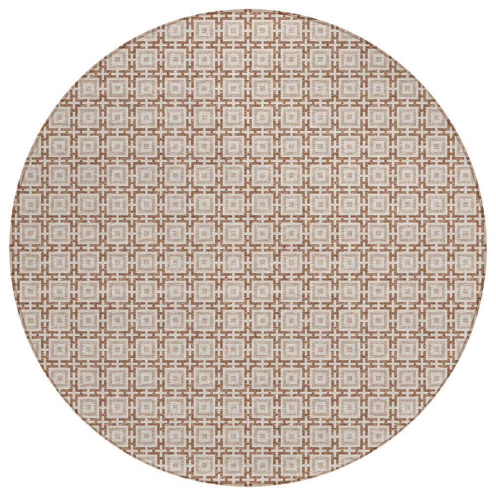 Dalyn Rug Company Marlo 4" Round Taupe Indoor/Outdoor Area Rug, , large