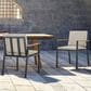 Armen Living Nofi Outdoor Dining Chair with Taupe Cushion in Charcoal and Teak (Set of 2), , large