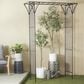 Maple and Jade Garden Arbor with Lattice Work Sides in Matte Black, , large