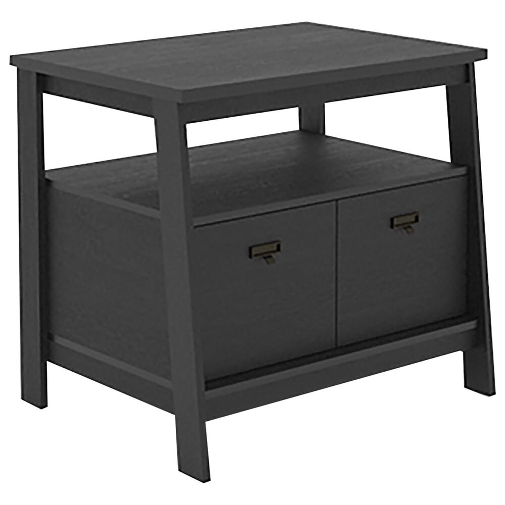 Sauder Trestle 1-Drawer Lateral Filing Cabinet in Raven Oak, , large