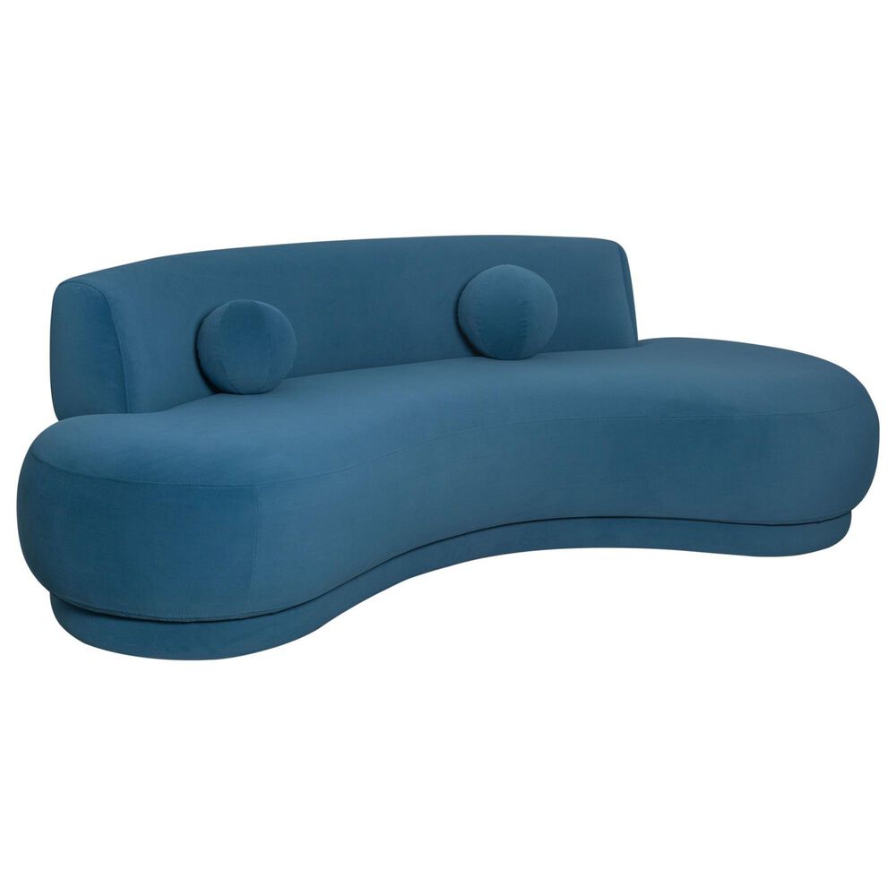 Blue River Oakland Stationary 3-Seater Sofa in Blue Velvet, , large