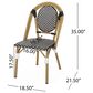 Hearth and Haven Outdoor French Bistro Chair in White, Black and Yellow (Set of 2), , large