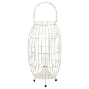 Maple and Jade 16" Modern Farmhouse Metal Lantern in White, , large