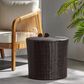 Hearth and Haven Kingstown Outdoor Barrel Side Table in Brown, , large