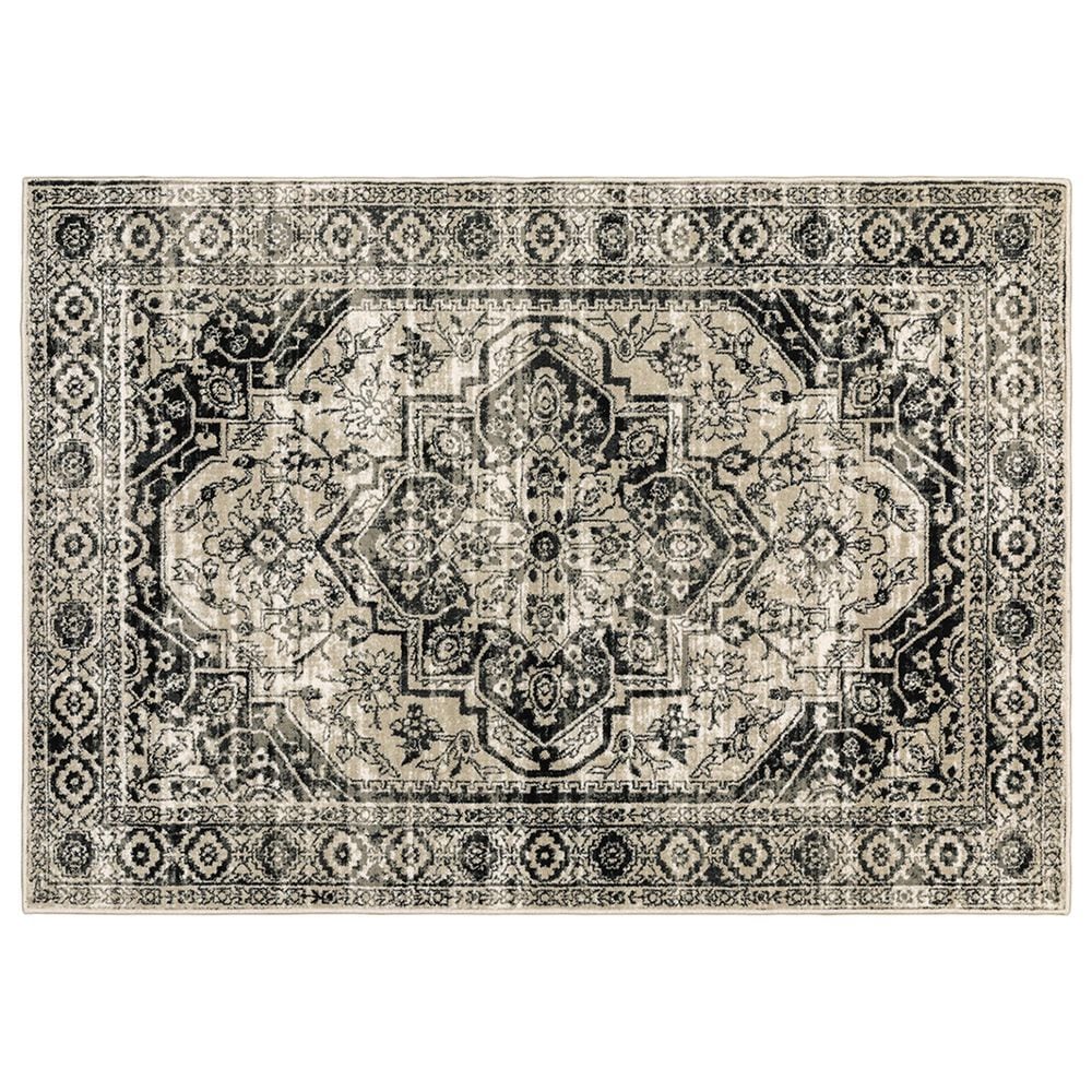 Oriental Weavers Georgia Medallion 429G0 5"3" x 7"3" Gray and Black Area Rug, , large
