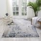 Nourison Silk Shadows 7"9" x 9"9" Silver and Grey Area Rug, , large