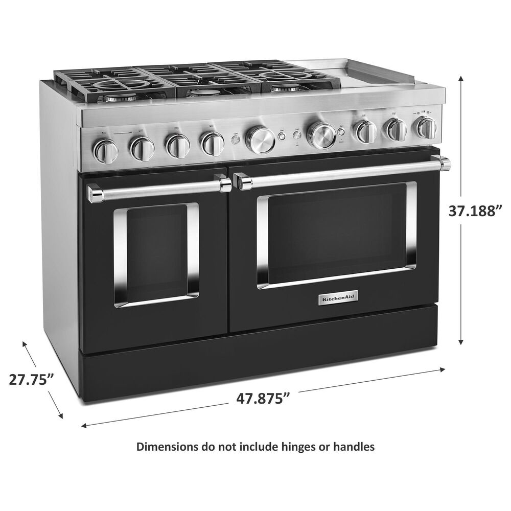 KitchenAid 48&quot; Professional Double Oven Dual Fuel Range in Imperial Black, , large