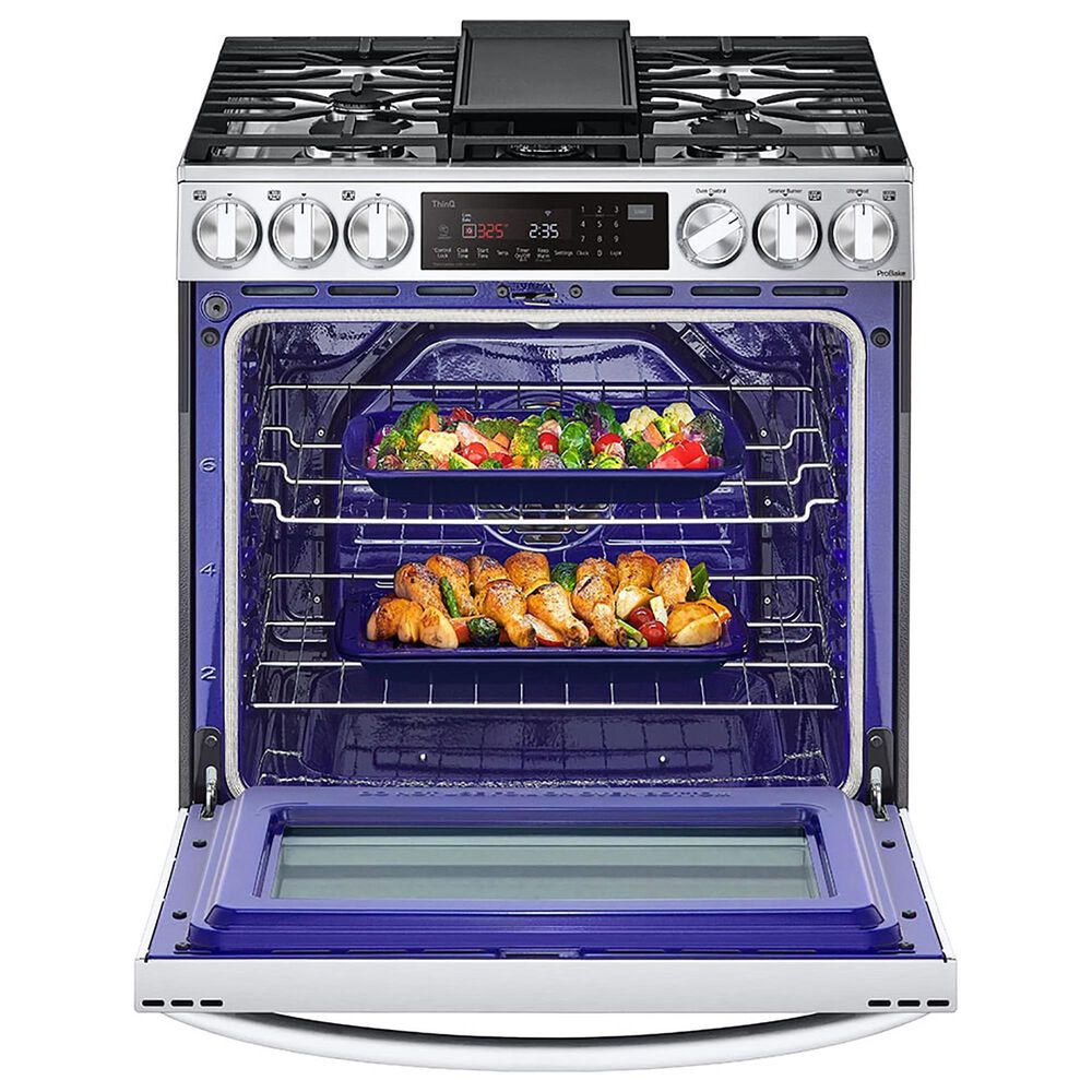 LG 6.3 Cu. Ft. Smart Wi-Fi Enabled ProBake Convection InstaView Slide-In Gas Range with Air Fry in Print Proof Stainless Steel, , large