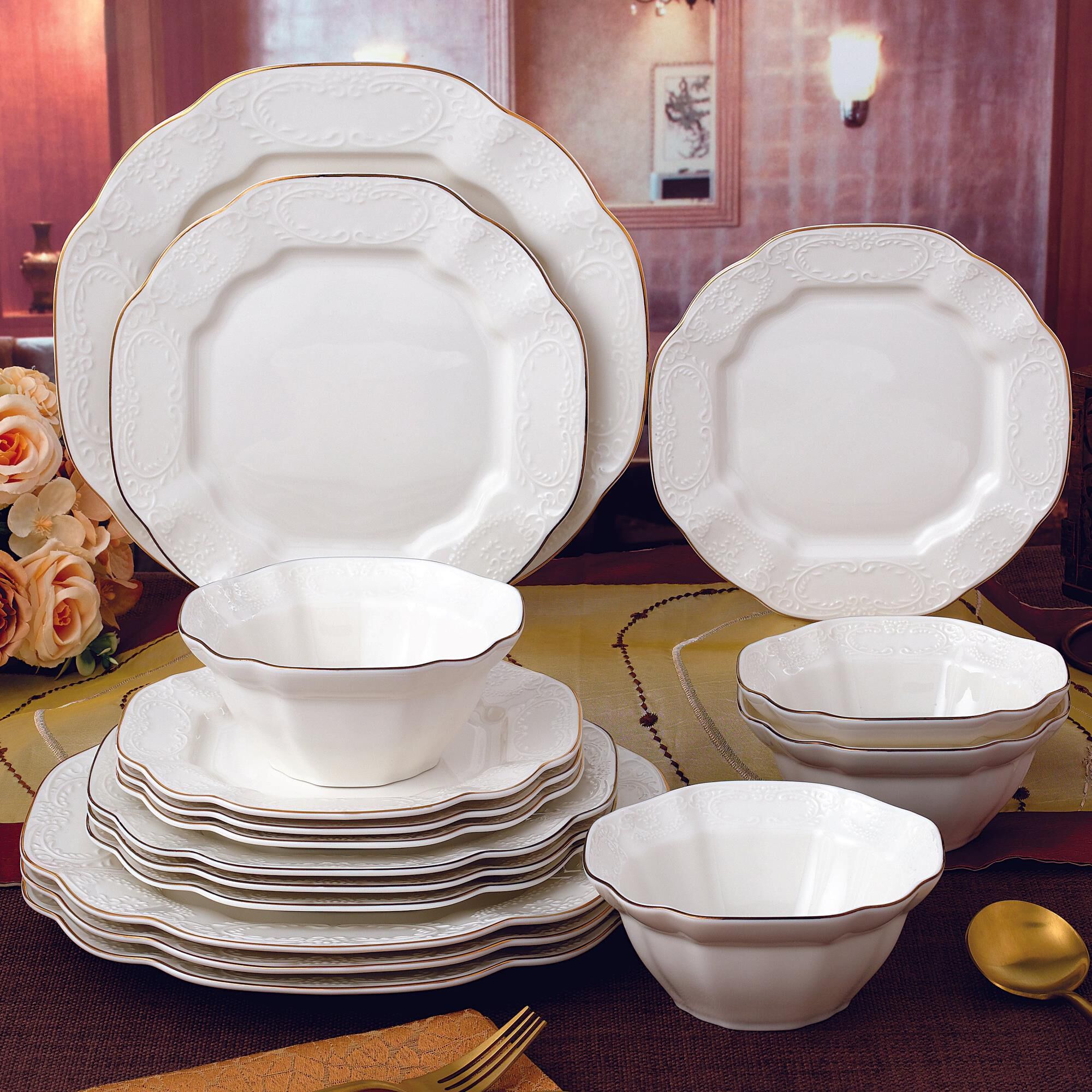 Gifts Plus Bernadotte 16-Piece Dinnerware Set in White
